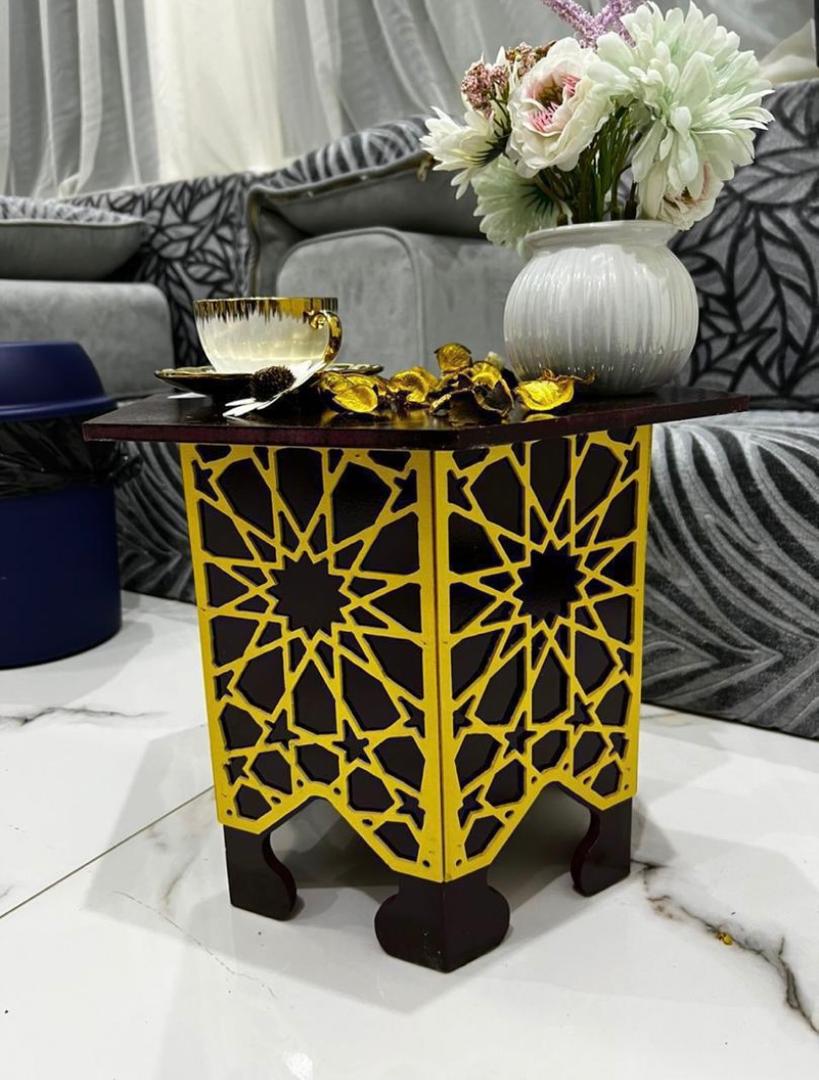 طاولة مغربي سداسي 30*30 مع نقشة