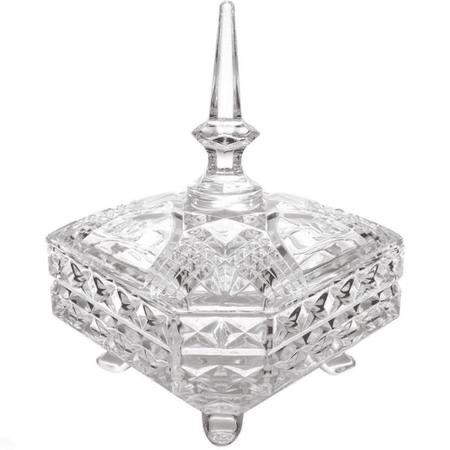 علبة حلويات زجاج 19.5 سم مع غطاء  F5107B