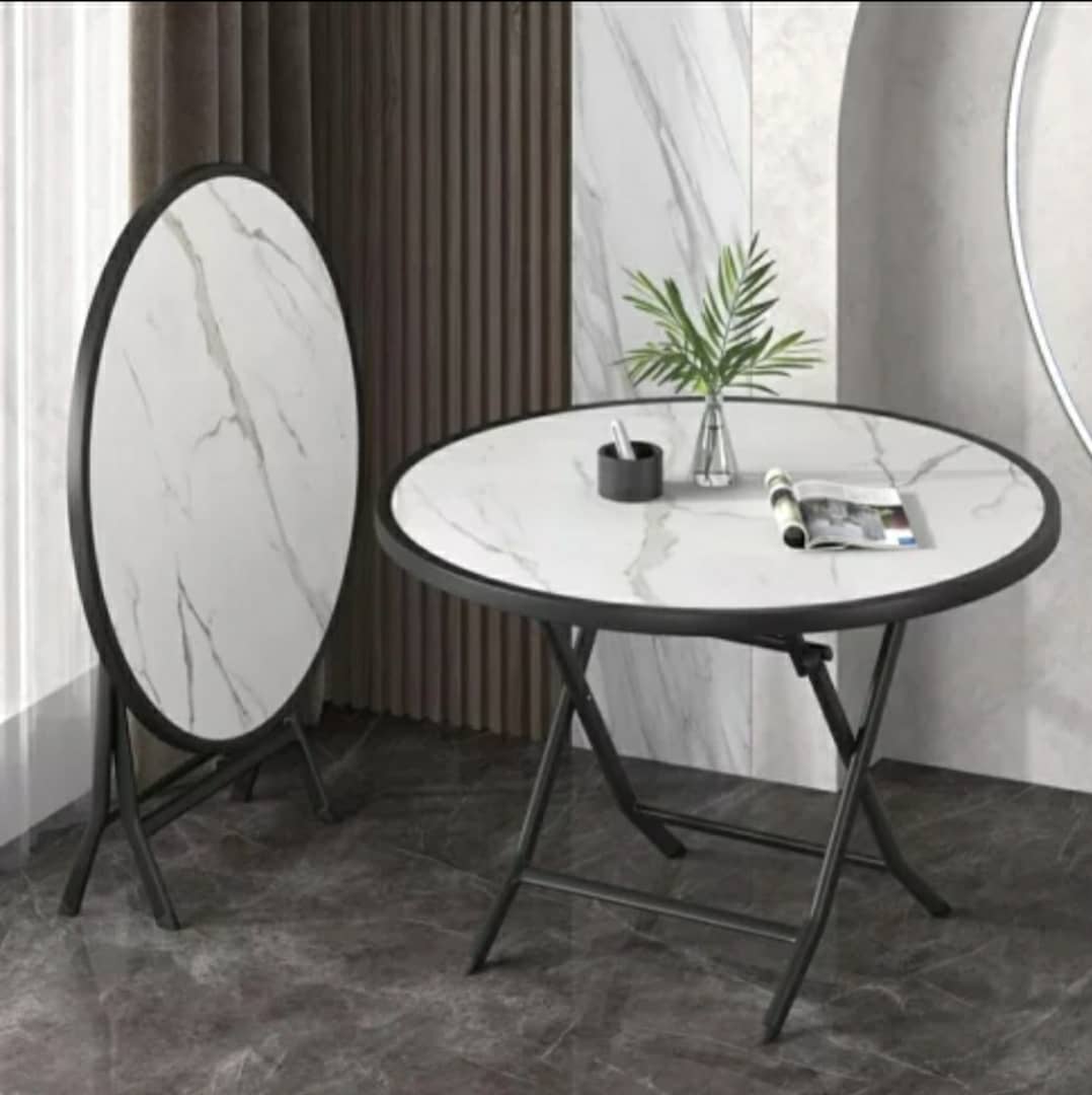 طاولة اكل زجاج مدور عطفة 70سم AZ-2406