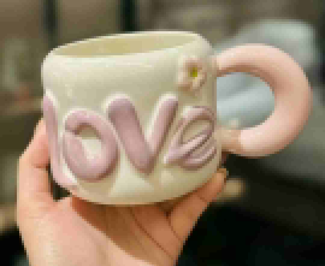 كوب سيراميك ابيض LOVE ثقيل ABS-5201