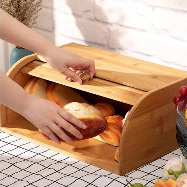 حافظة خبز خشب بغطاء 40*25سم  AZ-2750