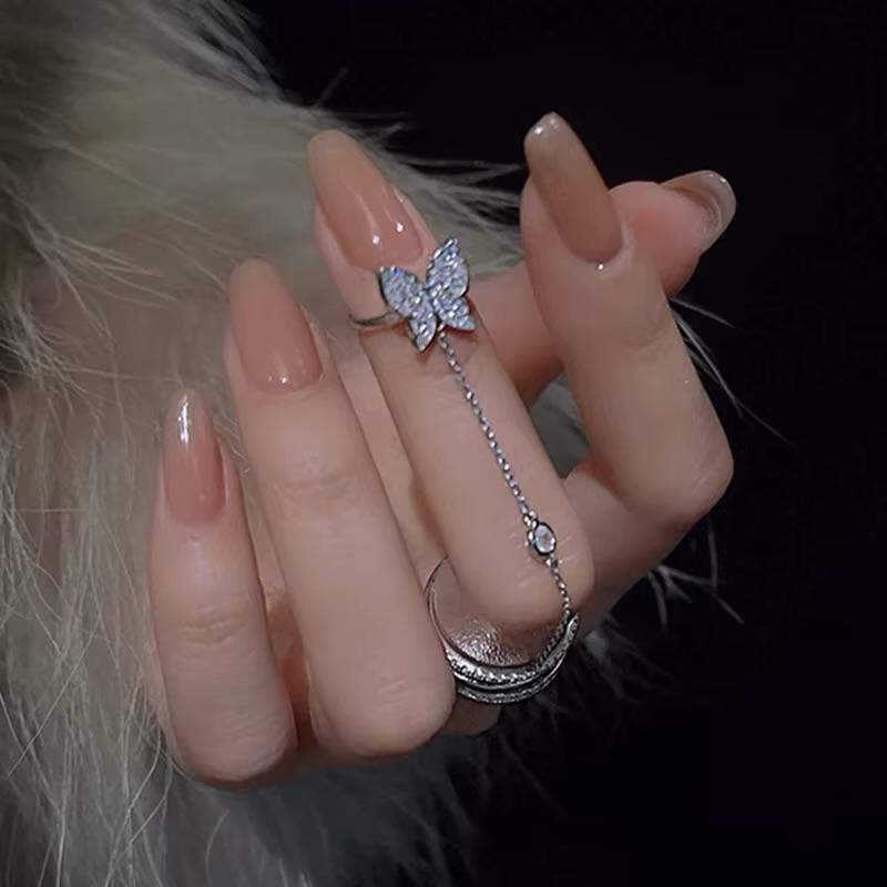 خاتم نسائي كريستال فراشة مزخرف قطعتين SH-2918