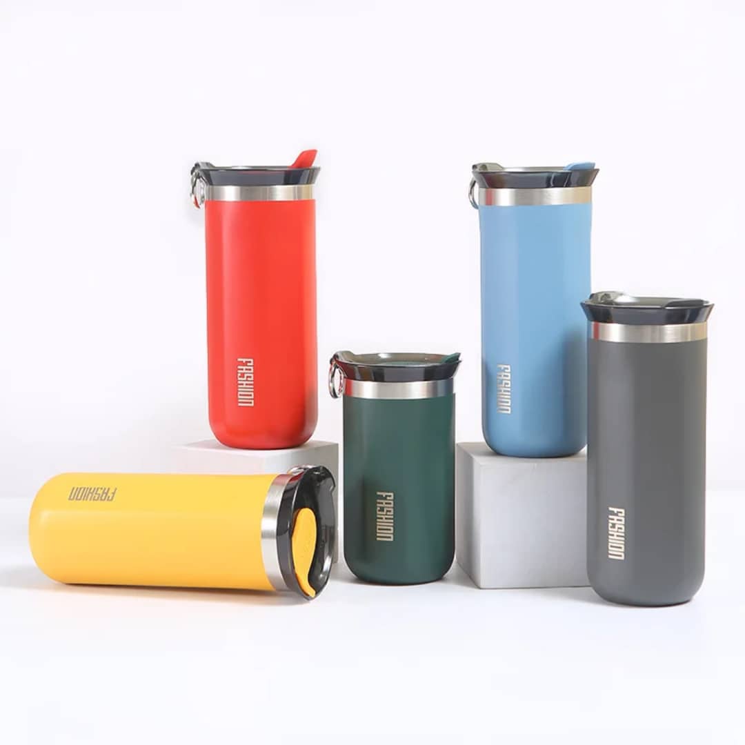 كوب مشروبات ستيل غطاء شفاف 350 مل AZ-3196