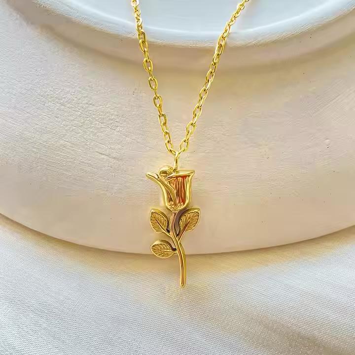 سلس نسائي ذهبي مطلي شكل وردة SH-244