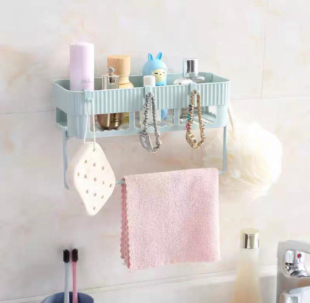 ستاند صابون + شامبو جدار لاصق مع تعليقة