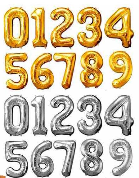 بالون عيد ميلاد ارقام مقاس16/18 سم