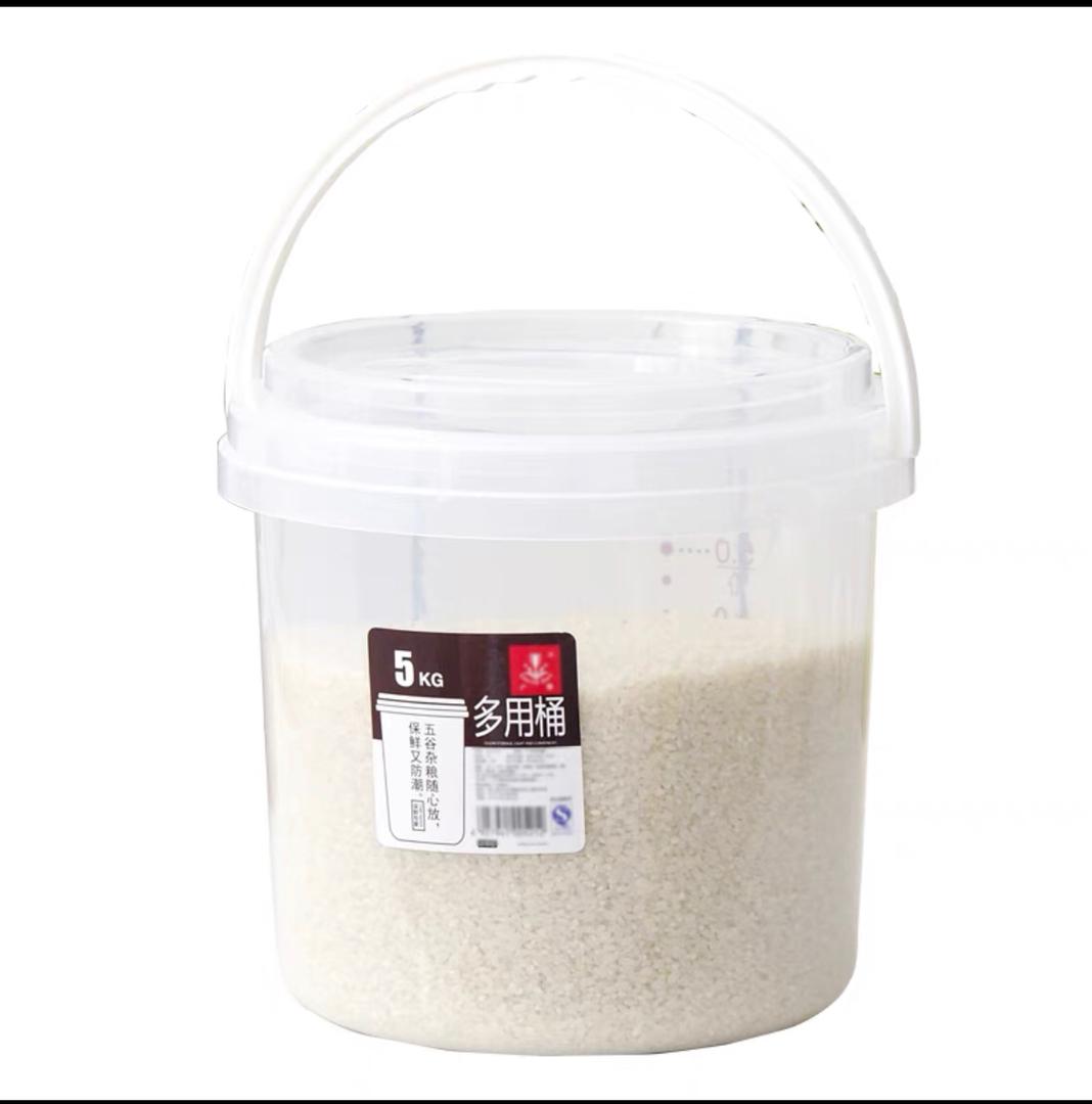 سطل مقادير شفاف بغطاء +كوب 5 كيلو  521