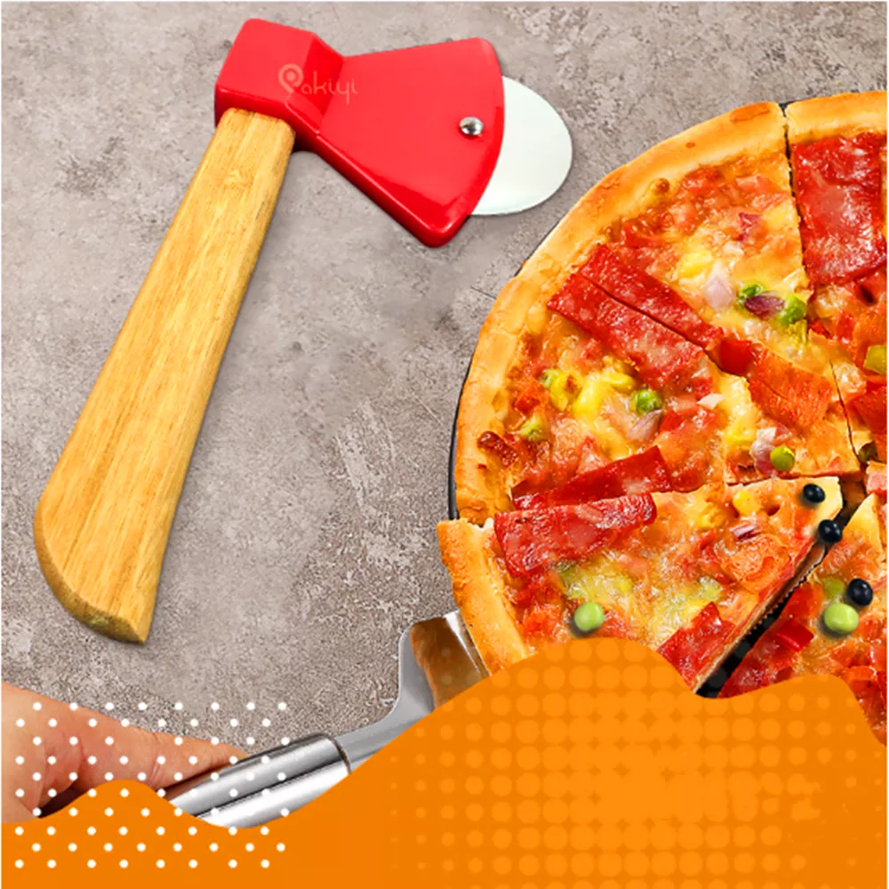 قطاعة عجين عجلة يد خشب شكل فاس HK-1920