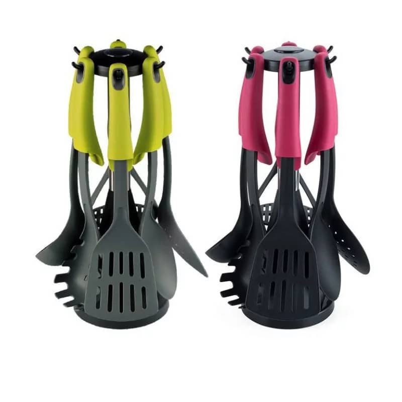 طقم ملاعق طبخ بلاستيك مع ستاند 7 قطع  20144