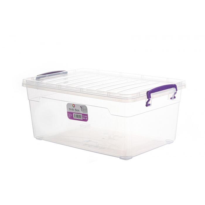 علبة حافظة شفاف عمودي 15 لتر هوبي بوكس  cod:455