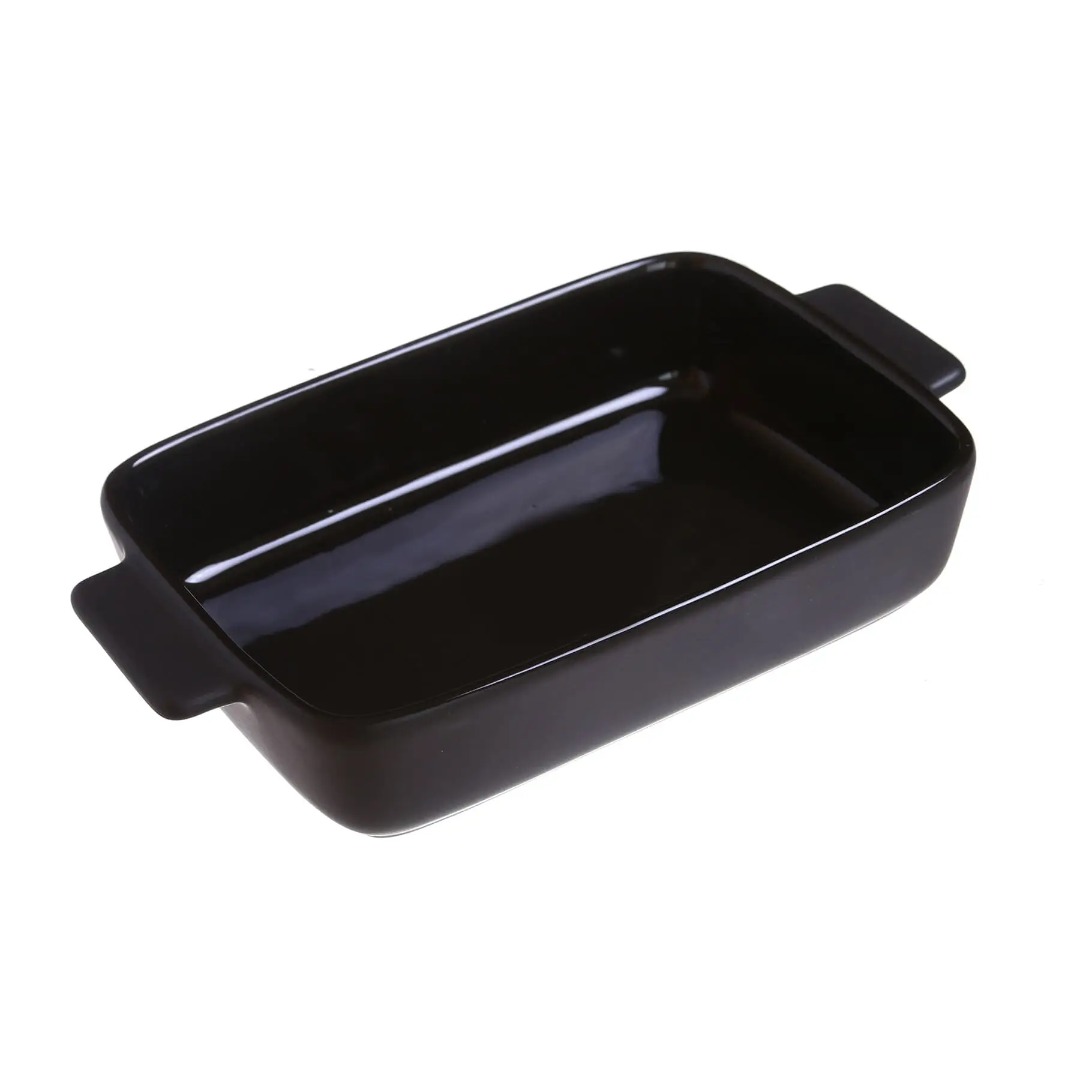 صحن فرن سيراميك ابيض مستطيل